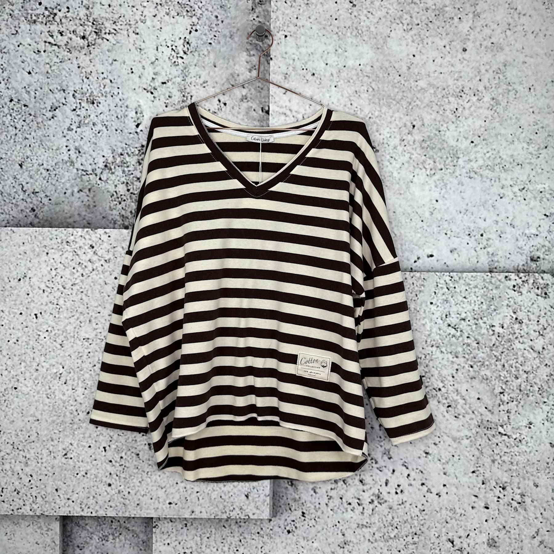 CABANA Living 3497 Garda blouse stripe brown