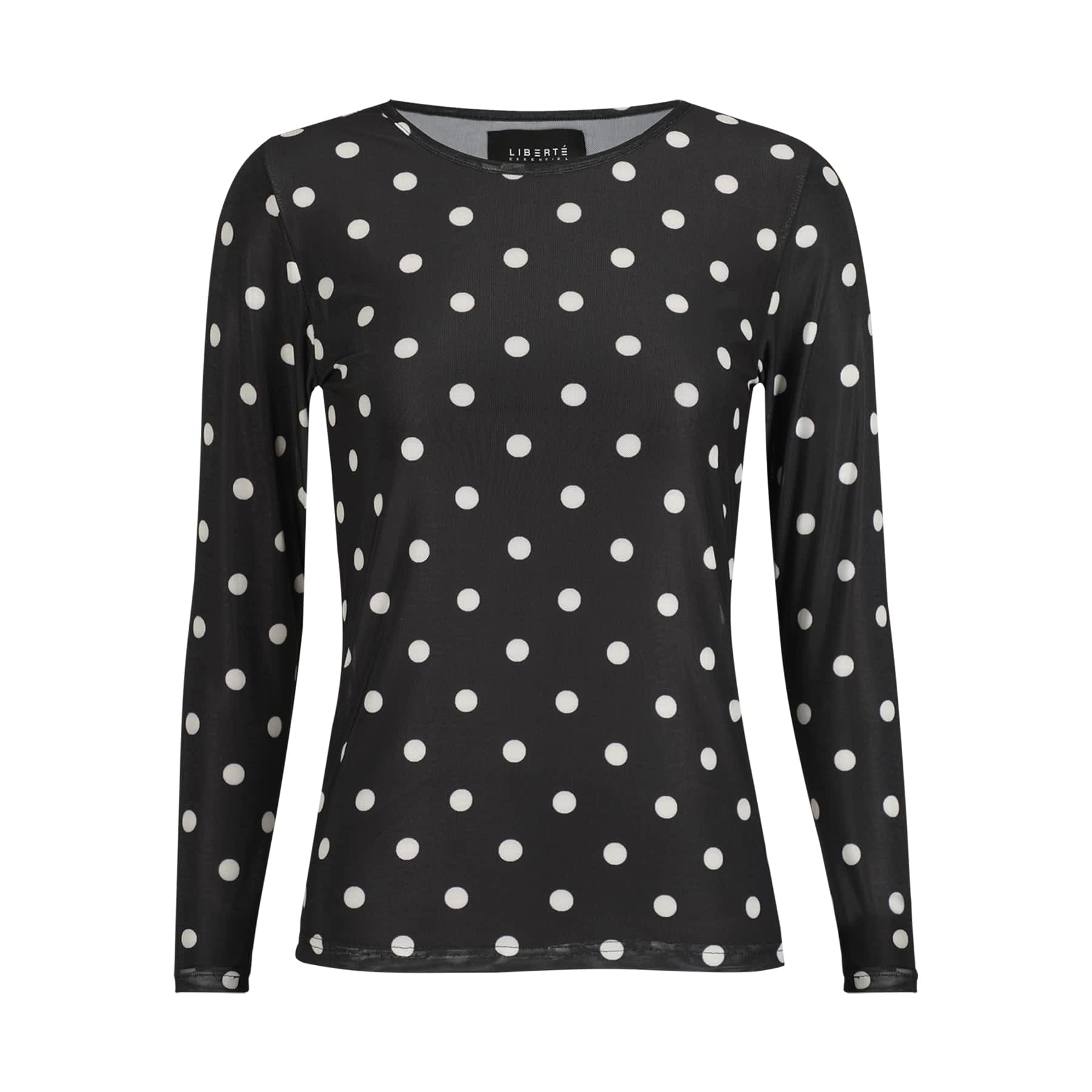 Liberte 22065 mesh LS T-shirt black BIG dot