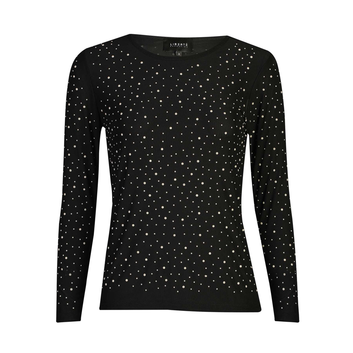 Liberte 22134 mesh top LS sparkle black pearl