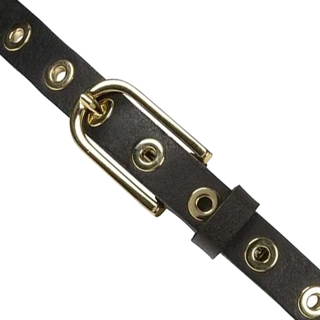 Depeche 11478 Narrow eyelet belt gold