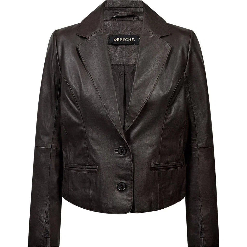 Depeche 51416 Savanna leather blazer chcolate