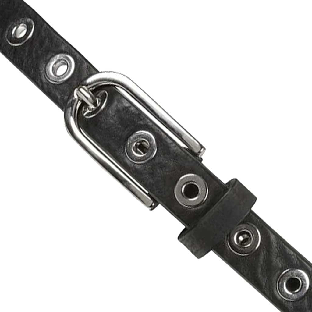 Depeche 11478 Narrow eyelet belt silver
