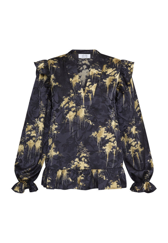 Love & Divine love1034-1 shirt gold print