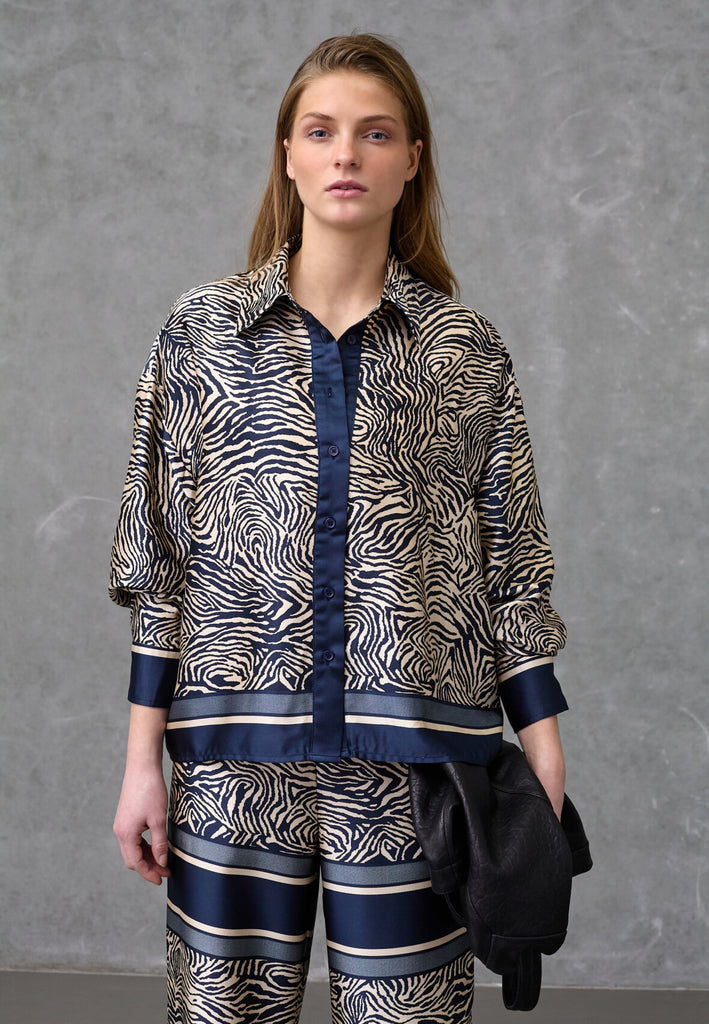 Love & Divine love1393-1 shirt navy zebra