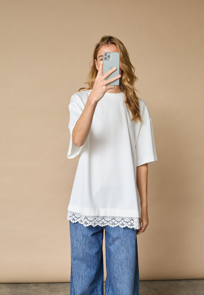Love & Divine love1462 shirt white lace