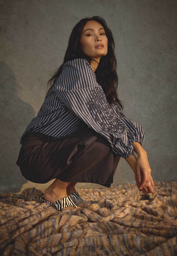 Love & Divine love1529-2 shirt stripe navy