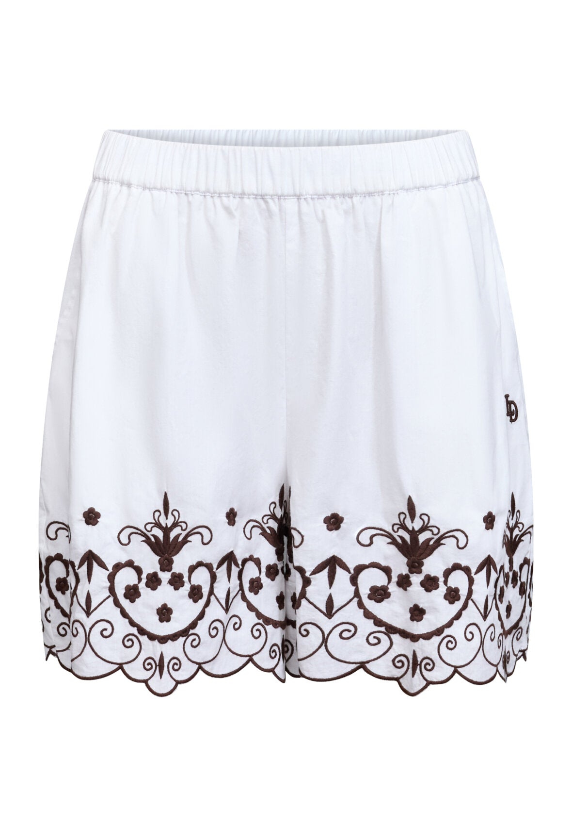 Love & Divine love1547 shorts embrodery white