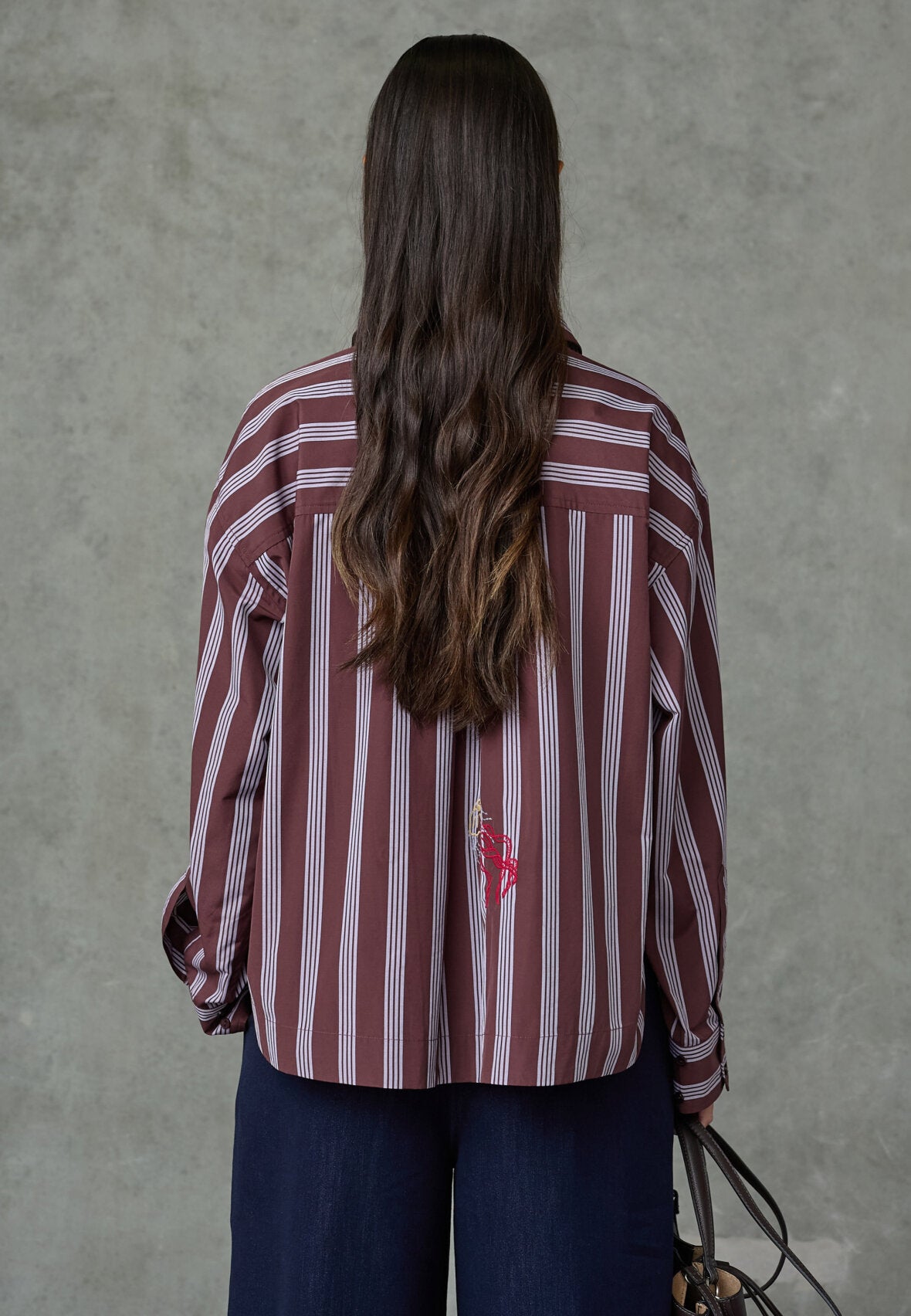 Love & Divine love1555-1 shirt stripe brown