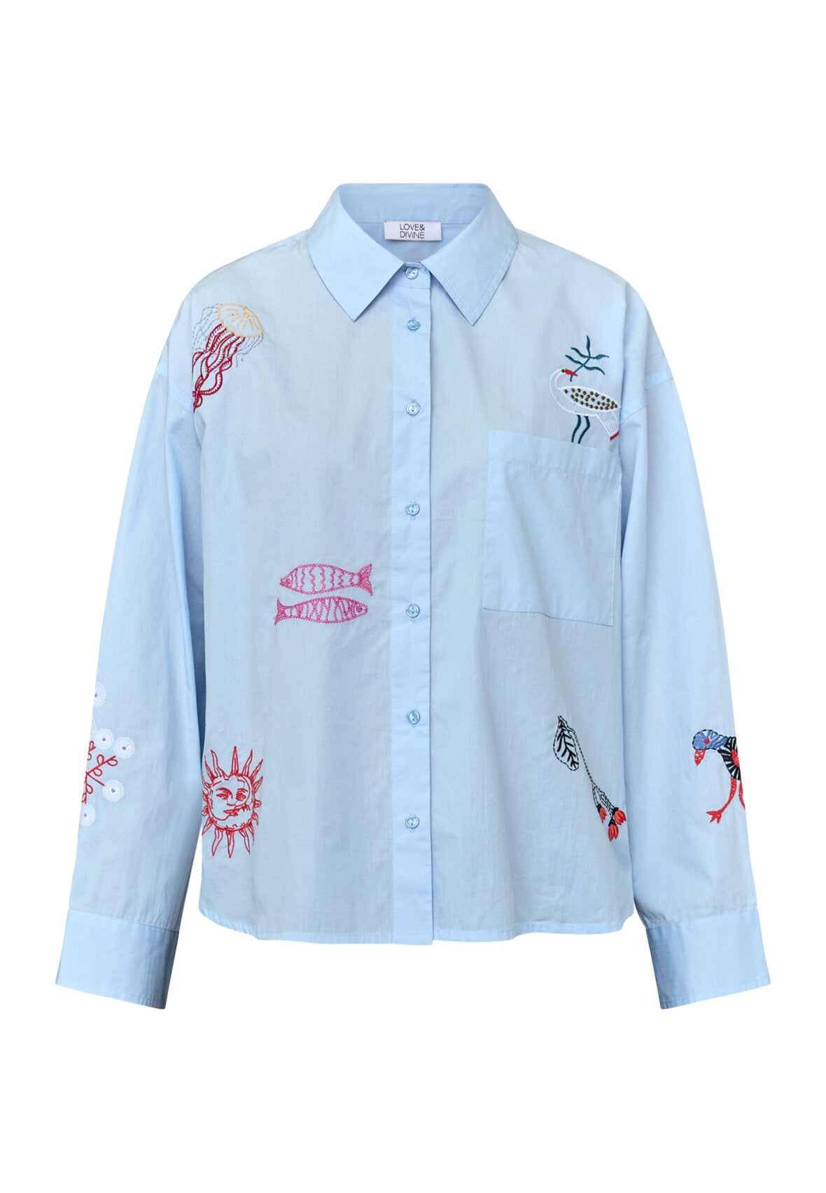Love & Divine love1555-4 shirt solid blue
