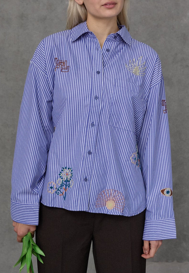 Love & Divine love1555-5 shirt stripe blue