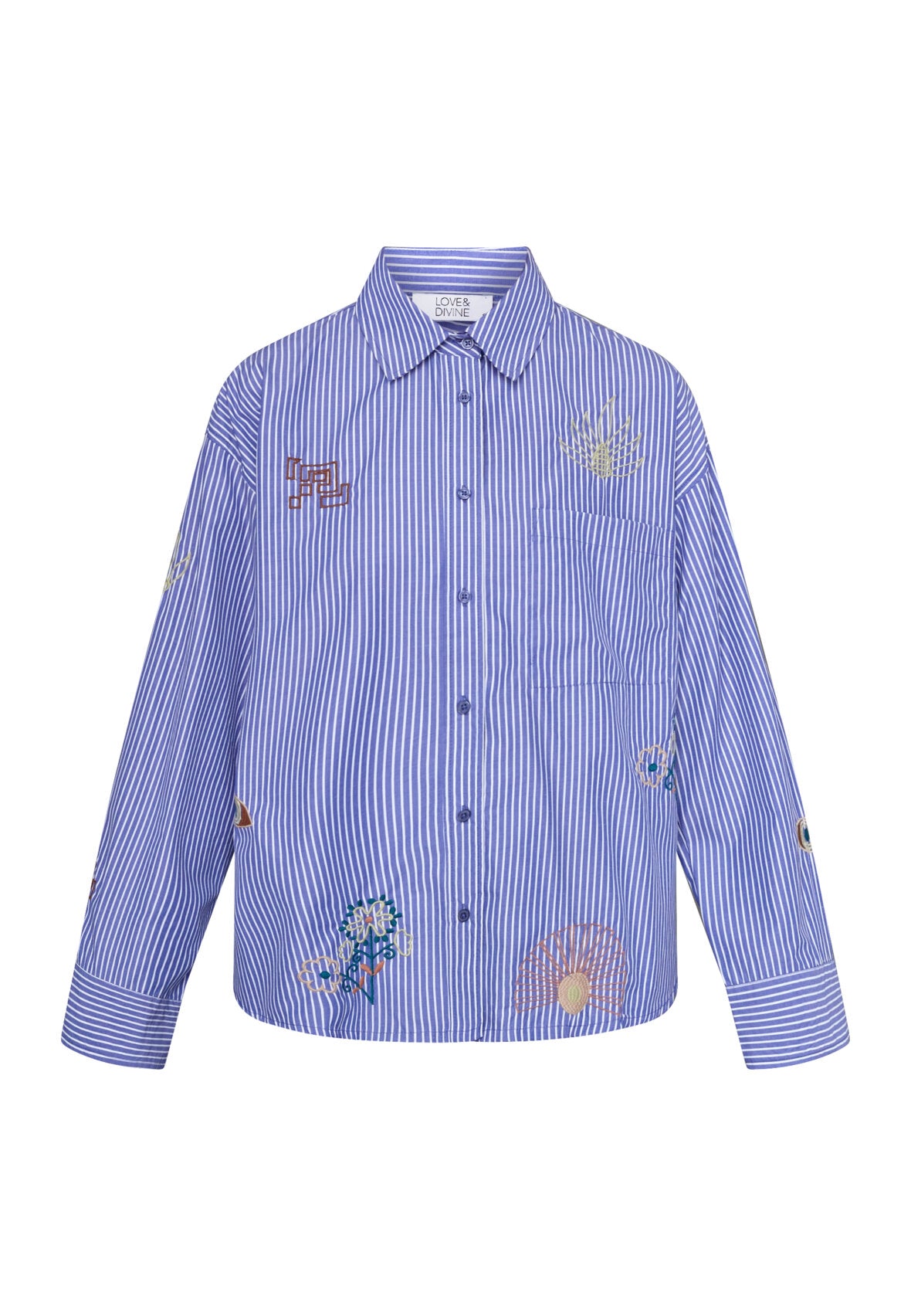 Love & Divine love1555-5 shirt stripe blue