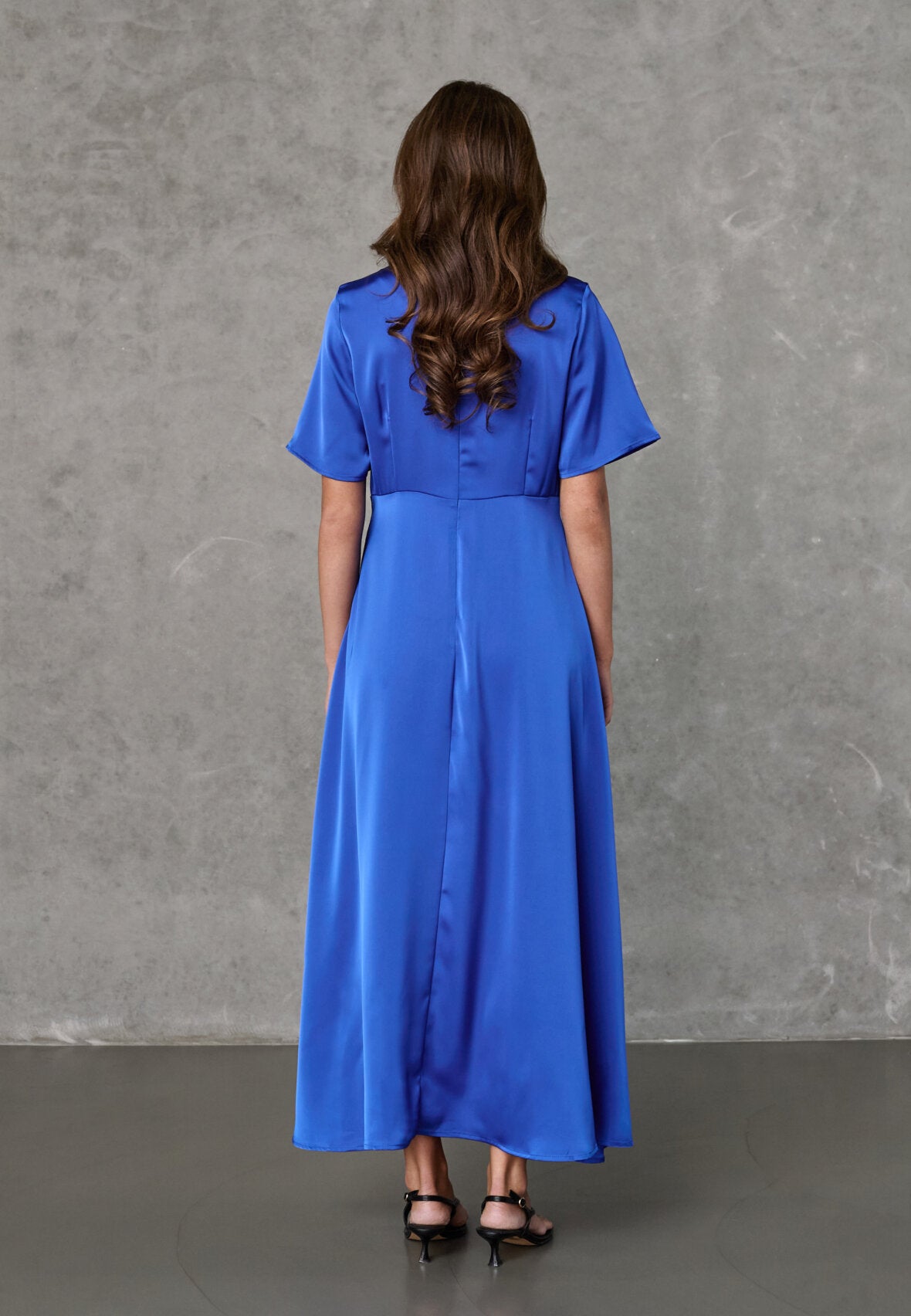 Love & Divine love1561 satin dress cobolt