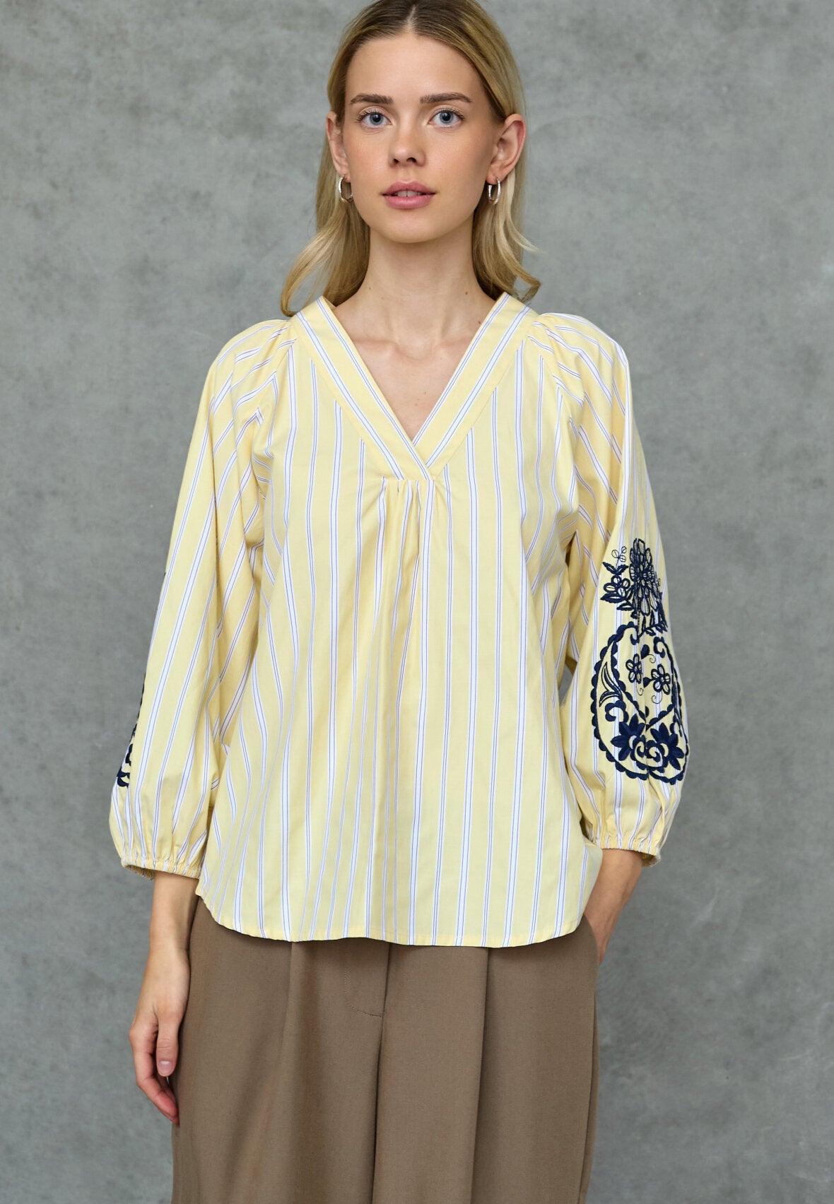 Love & Divine love1597 shirt stripe yellow