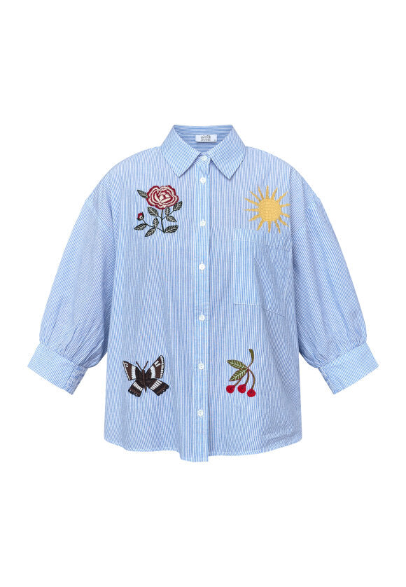 Love & Divine love1604-1 shirt stripe blue