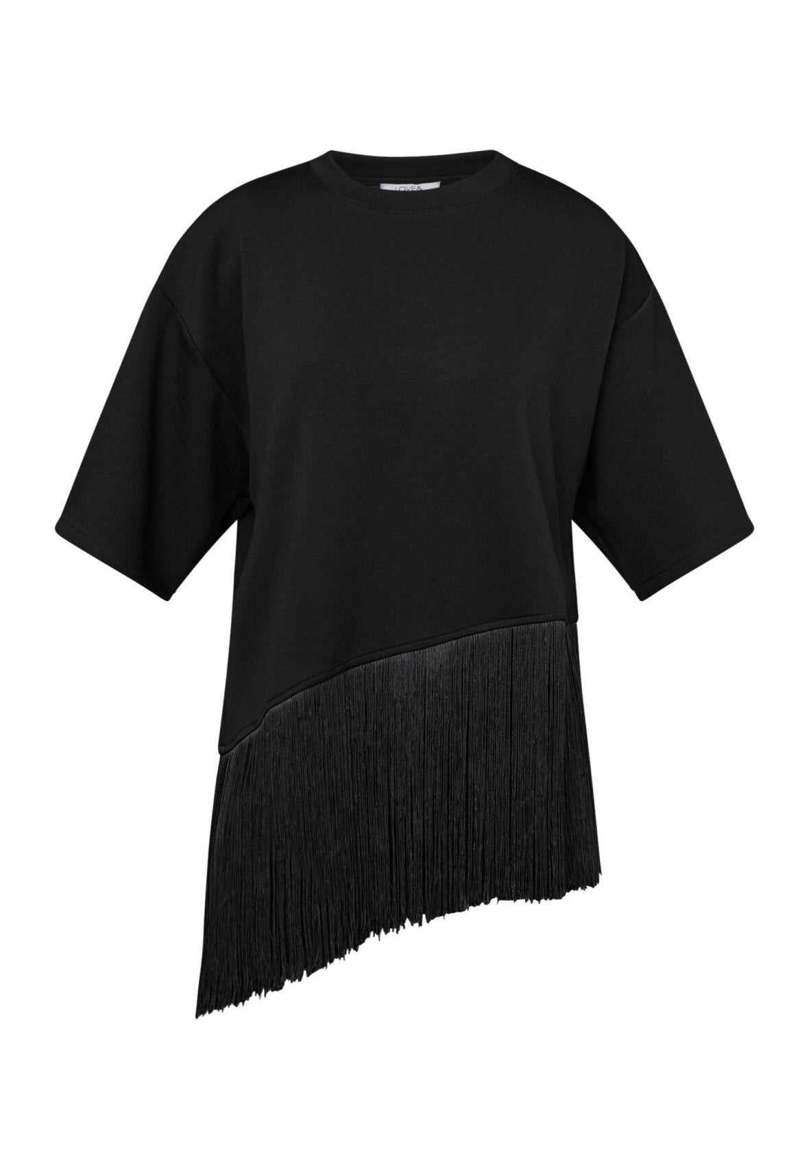Love & Divine love1634 blouse SS fringes black
