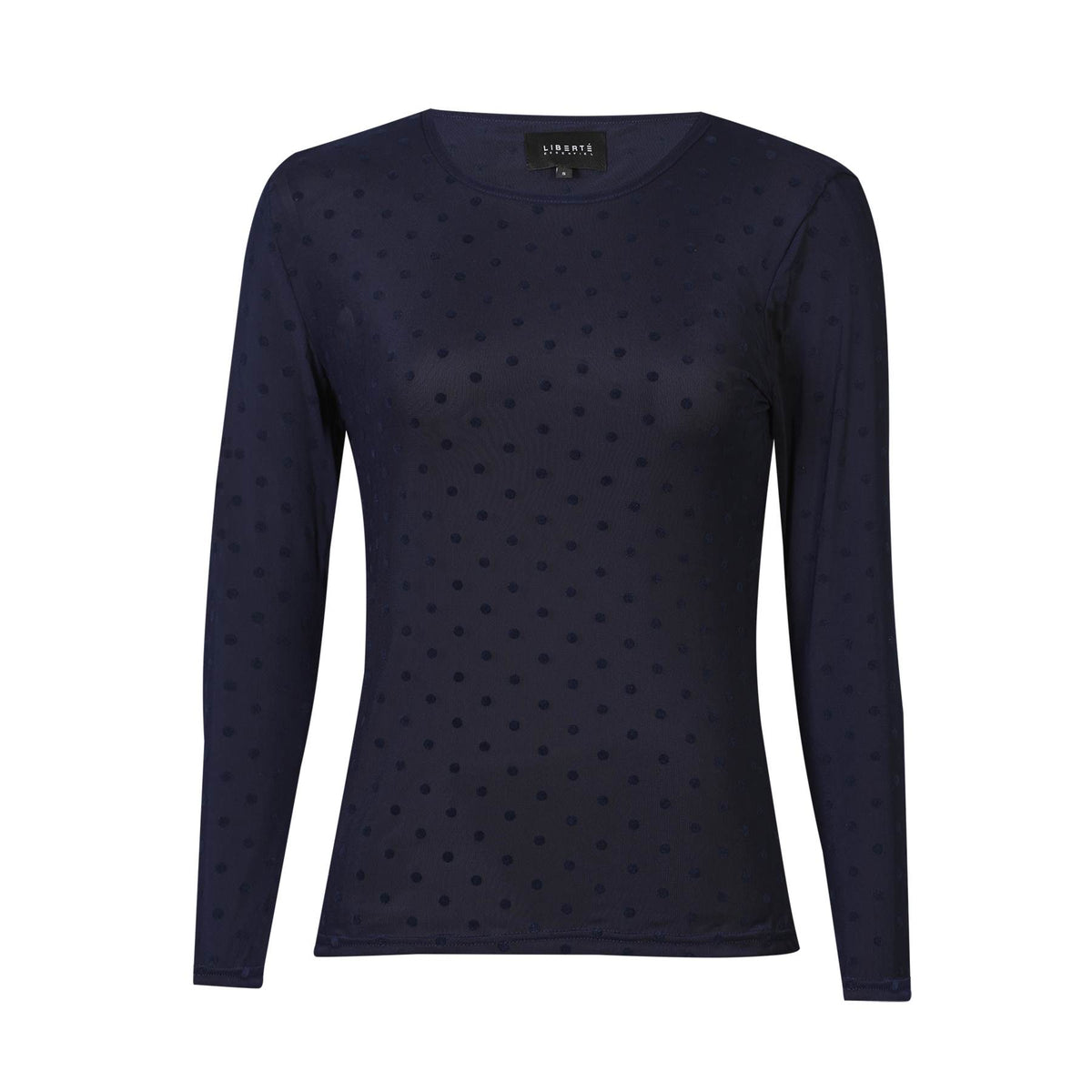 Liberte 22069 mesh top LS navy medium dot