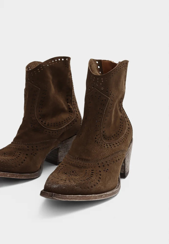 BUKELA Napoli støvle suede wood