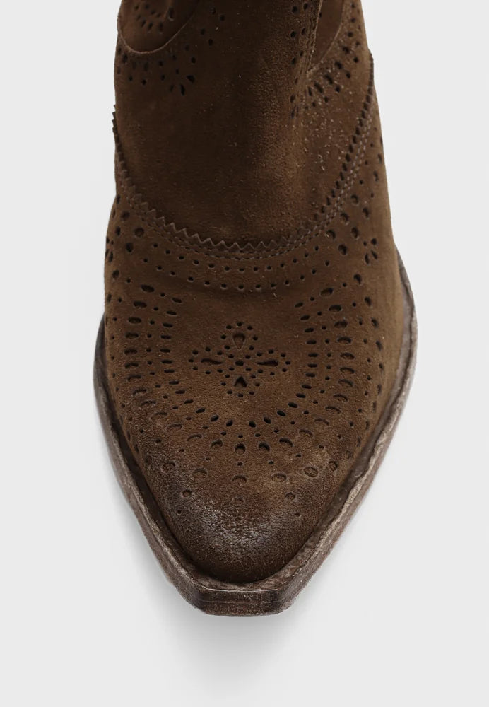 BUKELA Napoli støvle suede wood