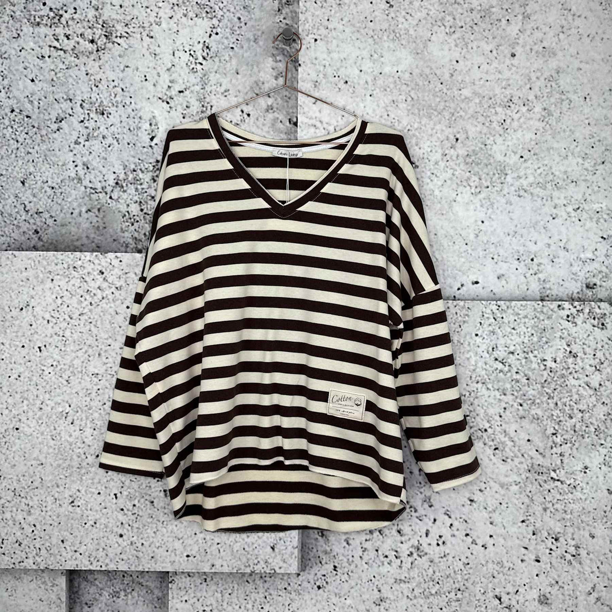 CABANA Living 3497 Garda blouse stripe brown/wite