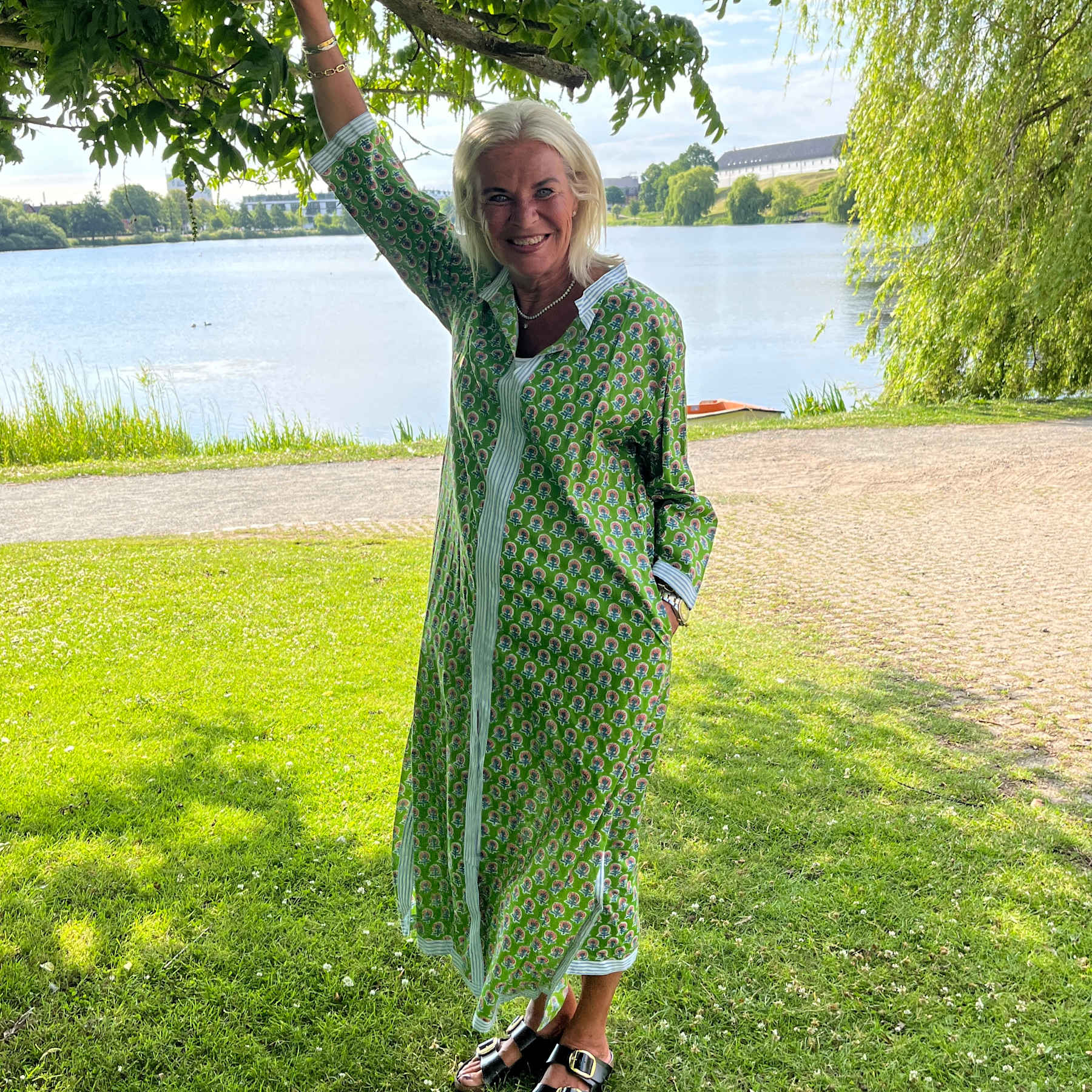 CABANA Living Veda kaftan dress green