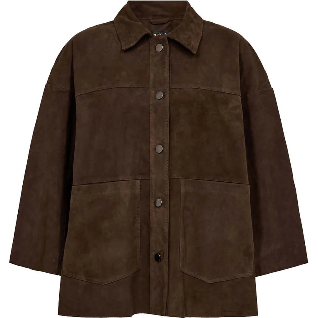 Depeche 51426 tonja oversize shirt suede dusty brown