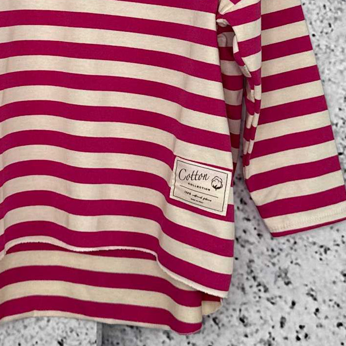 CABANA Living 3497 Garda blouse stripe fuxia/white