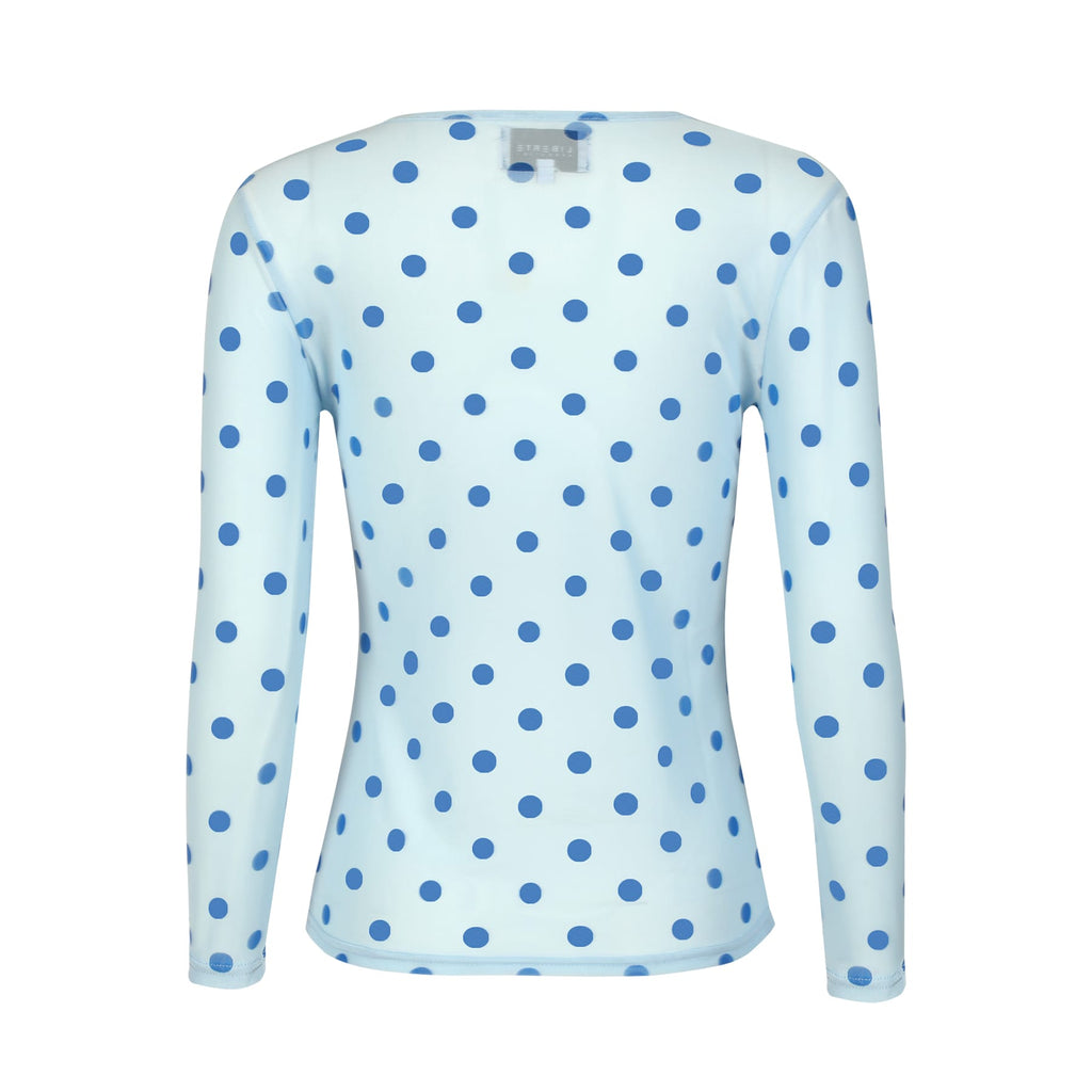 Liberte 22065 mesh LS T-shirt light blue dot
