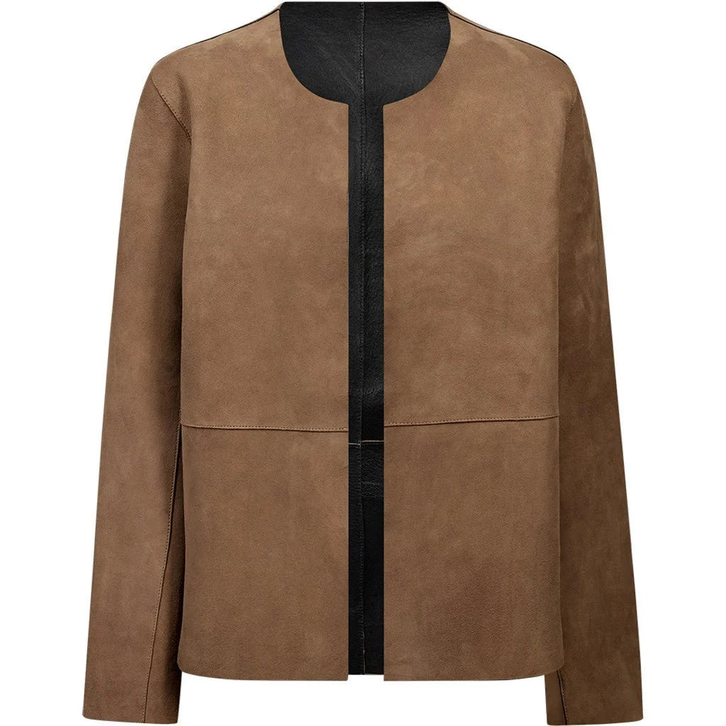 Depeche 51478 Zita short jacket dusty Mud/black