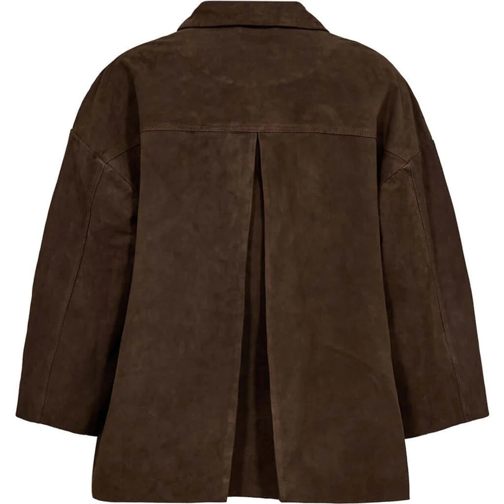 Depeche 51426 Tonja suede oversize shirt dusty brown