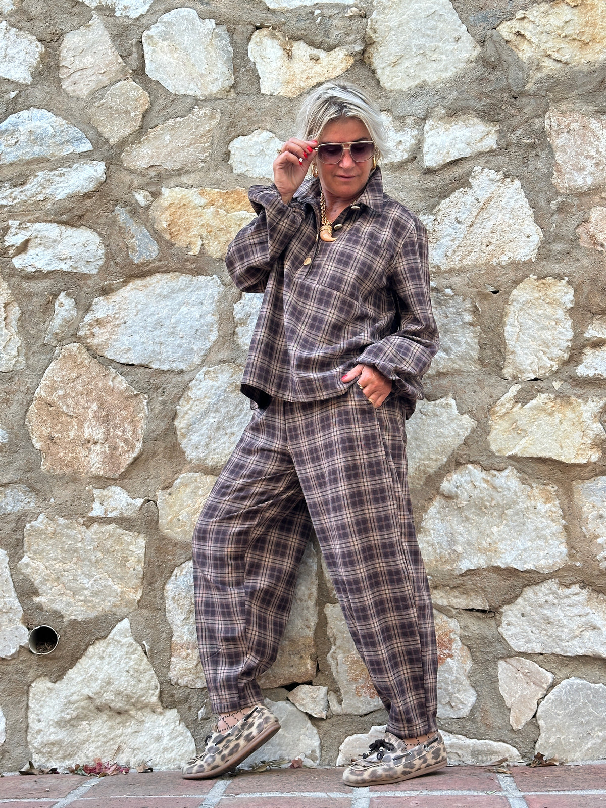Gaspar 2607923 Colorado pants check brown