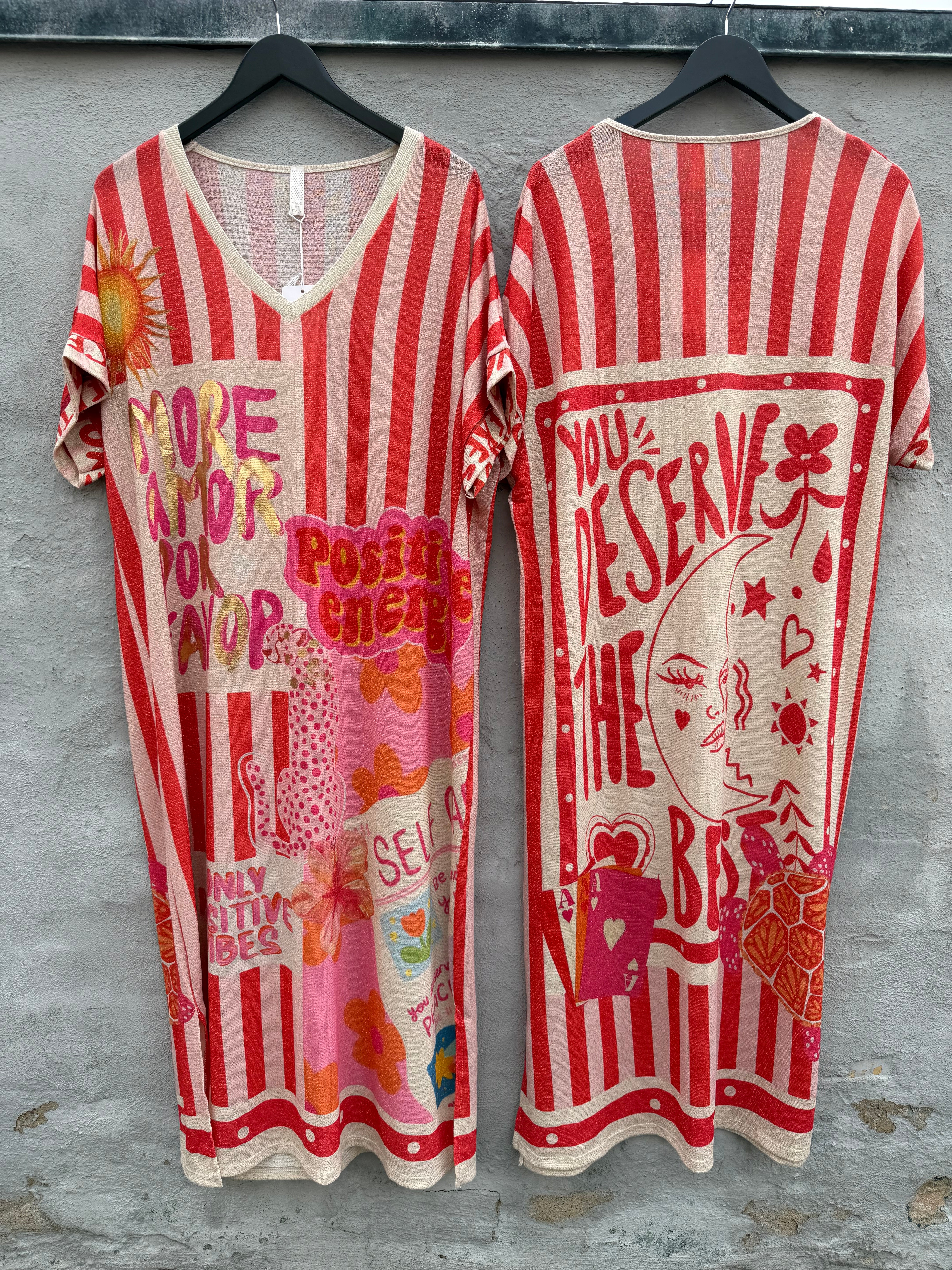 Positive energy kjole stripe red