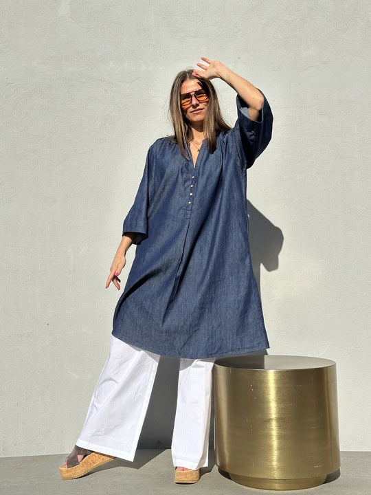 Gaspar 2601707 Mumbai short dress denim