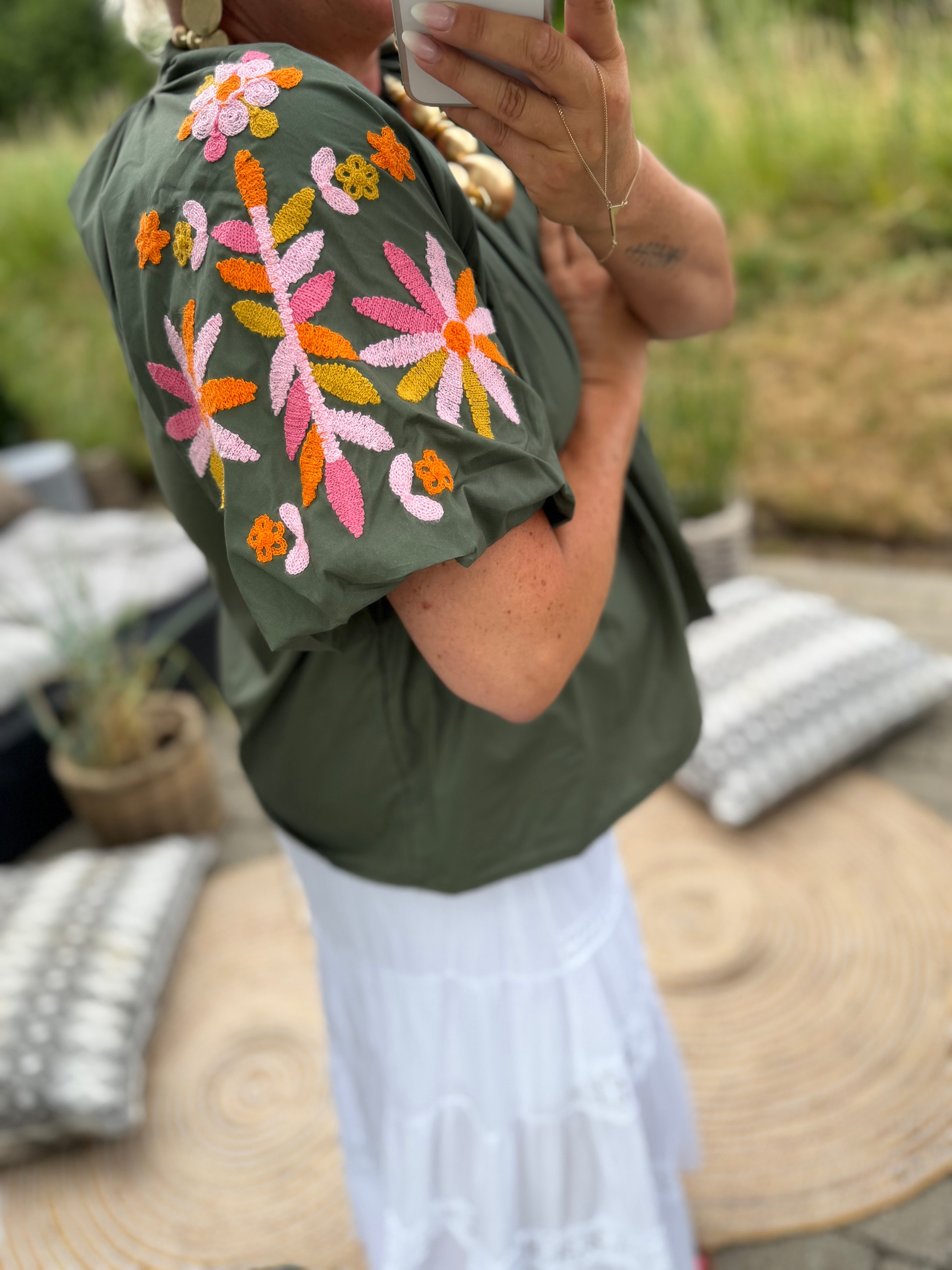 Boho Love B1403 blouse army