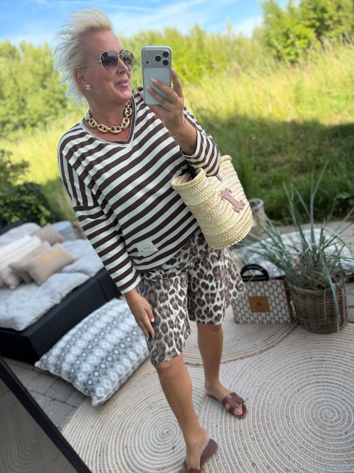 CABANA Living 3497 Garda blouse stripe brown