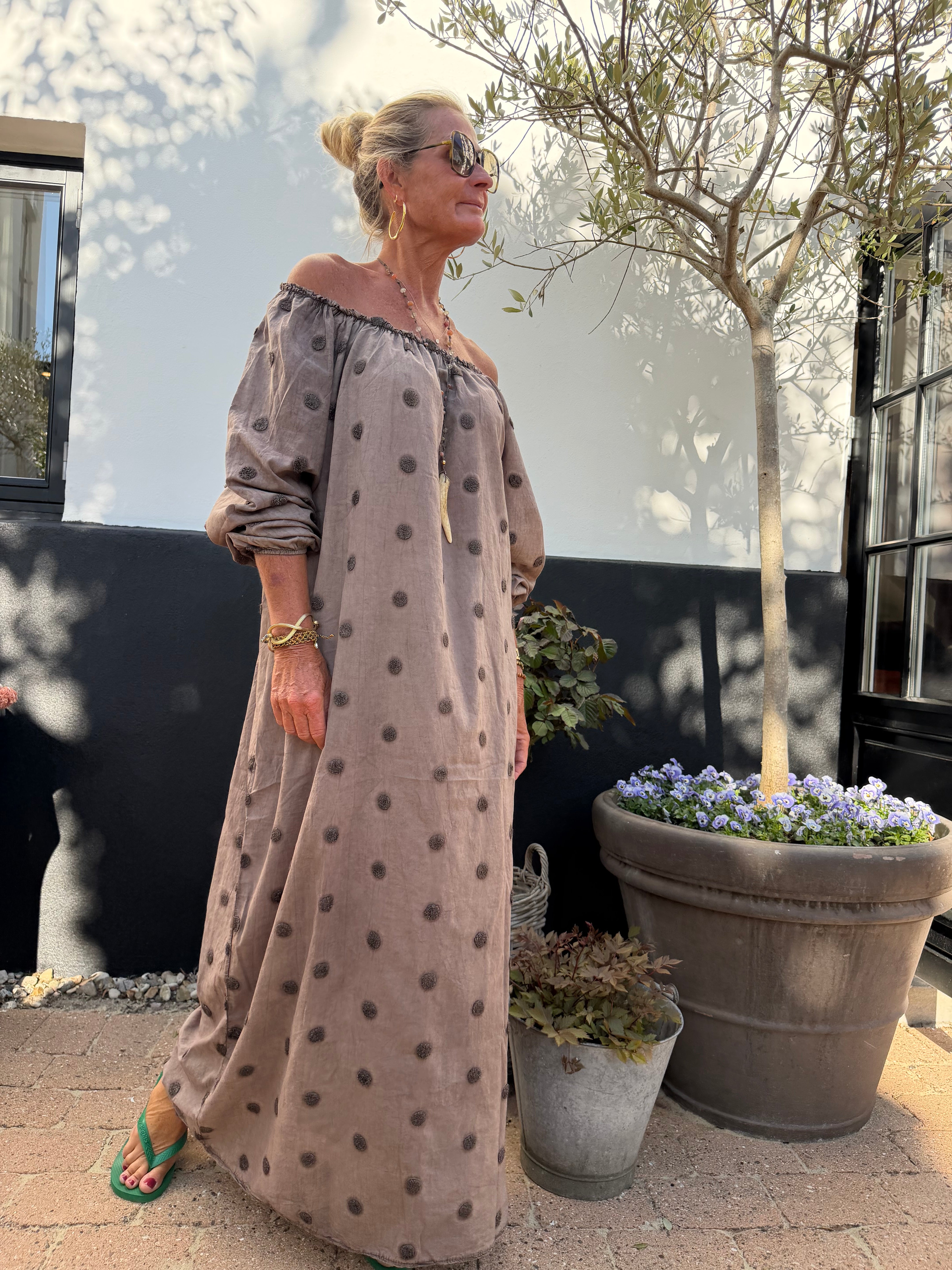 CABANA Living 3808-01 Dot dress brown