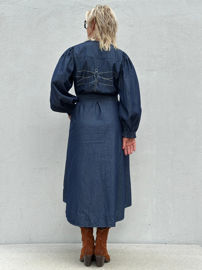 Gaspar 2507724 Tunø kjole LS denim blue