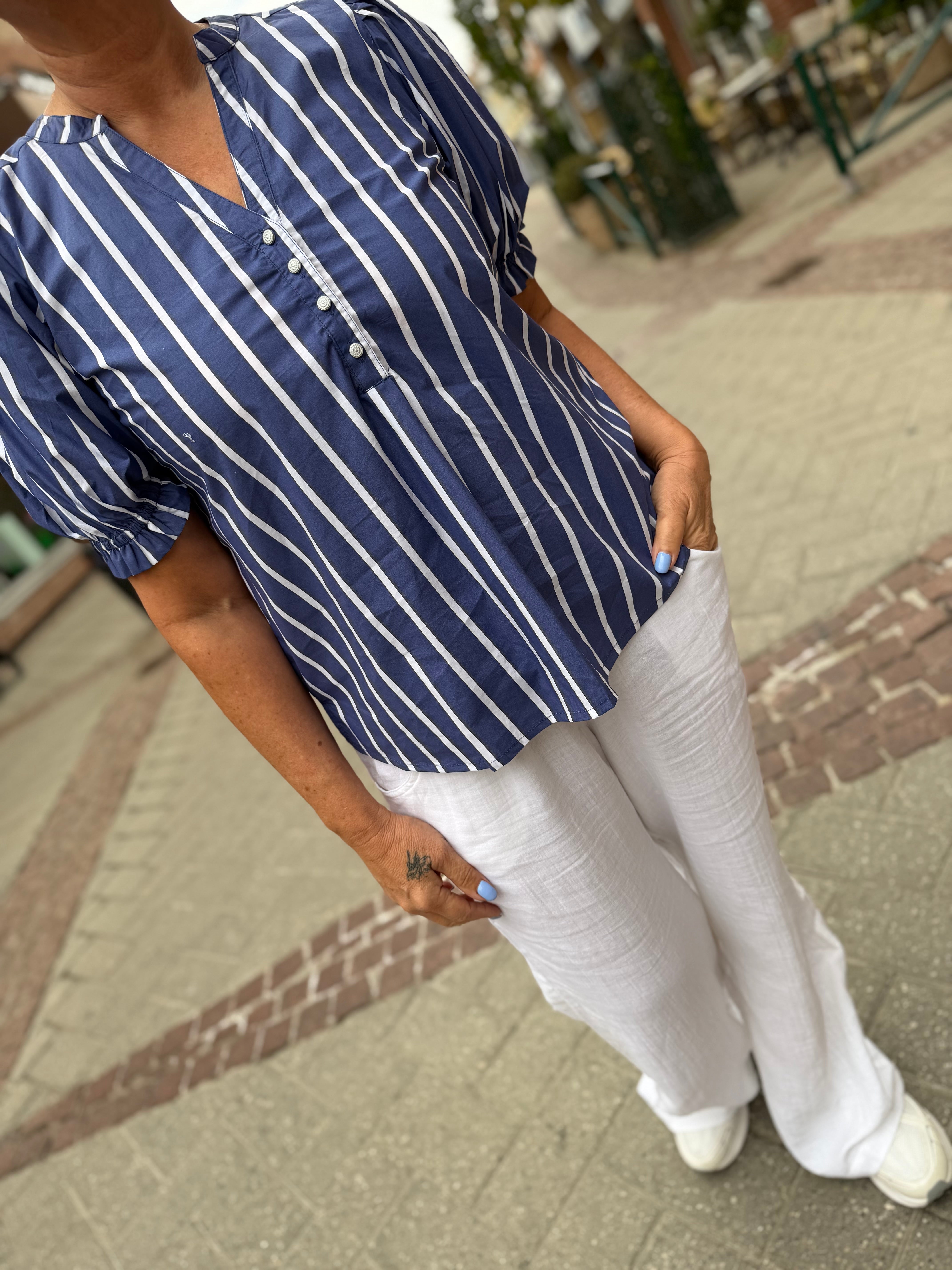 Gaspar 2601338 Tunø blouse stripe blue