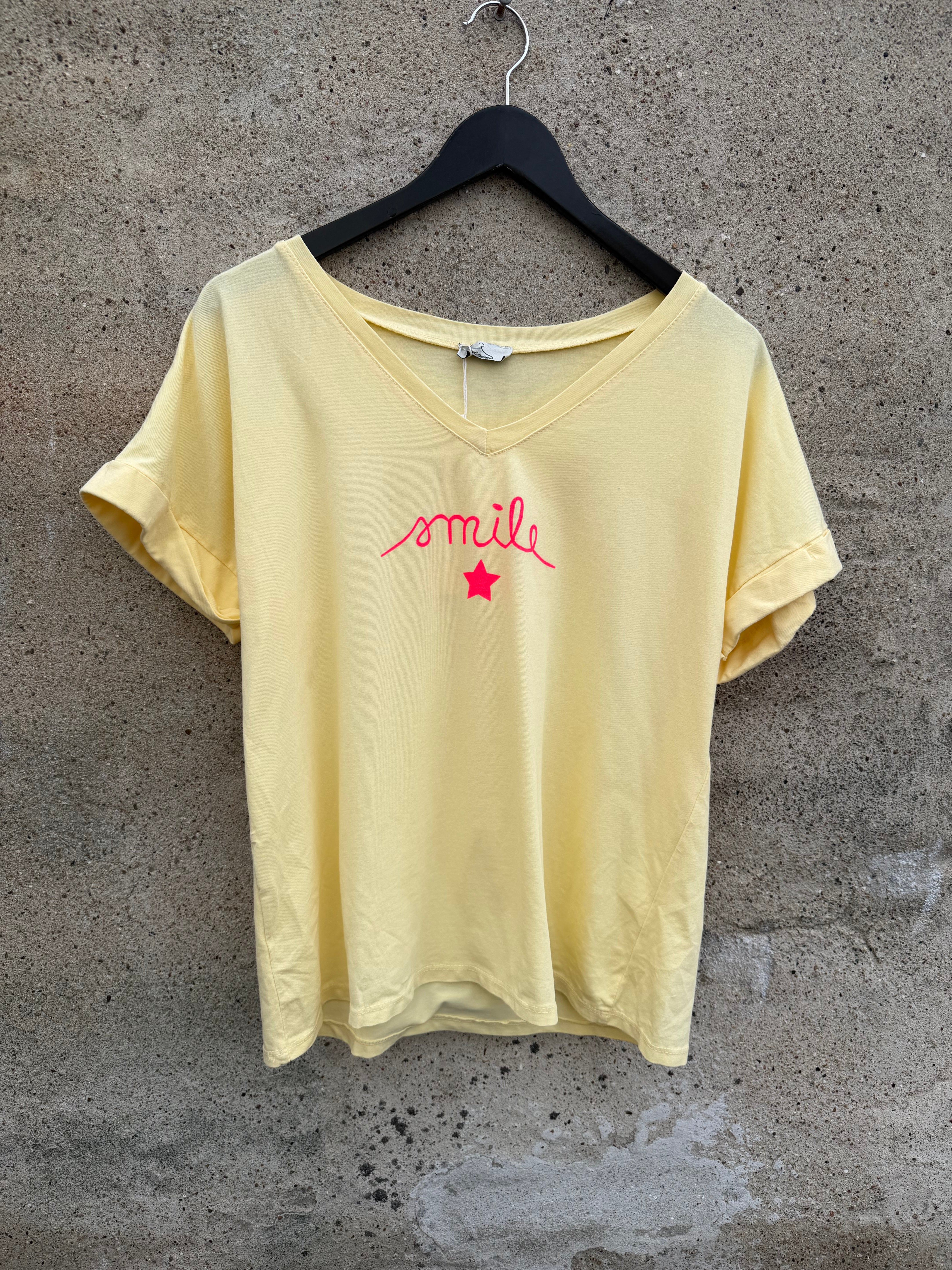Smile T-shirt yellow