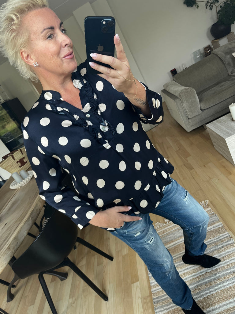 Boho Love B1292 skjorte dot satin navy