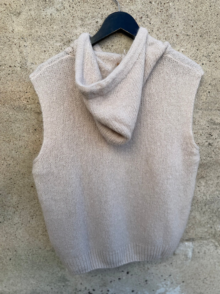 Boho Love B1342 strik vest hoodie beige