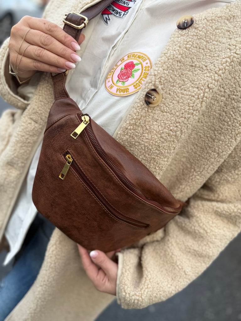 Depeche 12346 bum bag leather golden chic