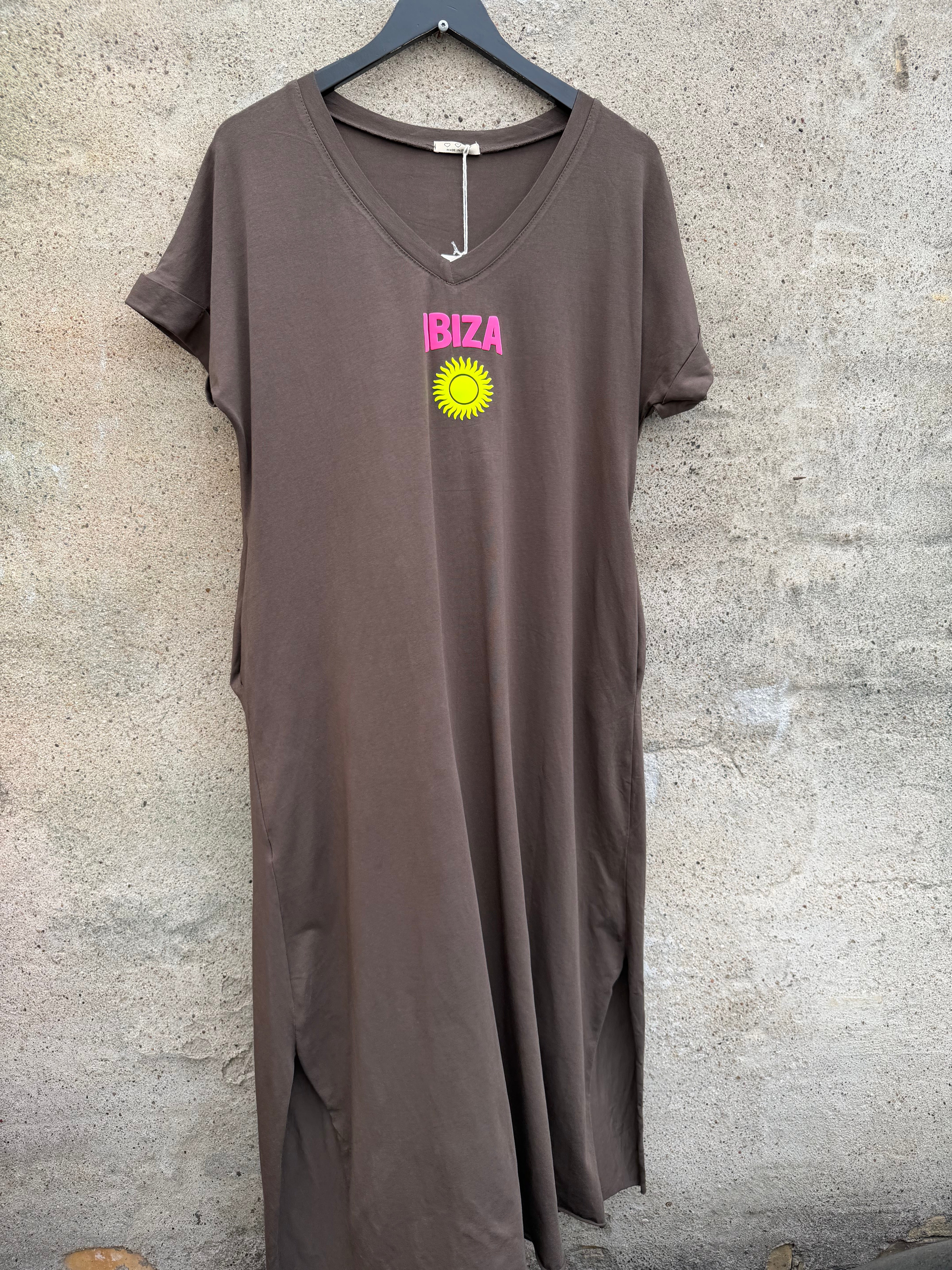 Ibiza beach dress brown