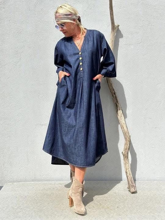 Gaspar 2507722 Mumbai denim dress blue