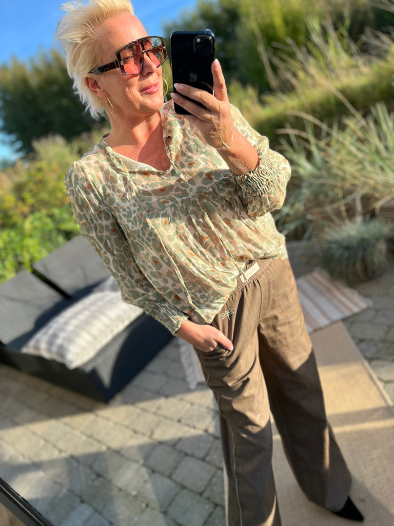 Boho Love Parga bluse leo green