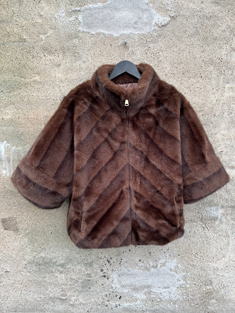 By Engbork Marilyn fake fur jakke brown