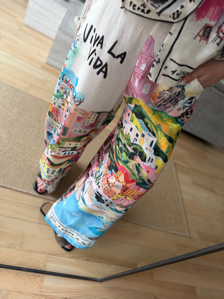 Magic pants print cream