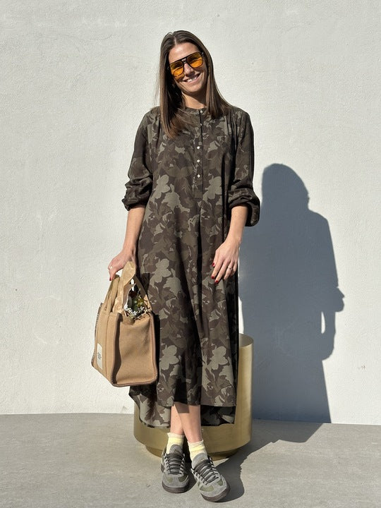 Gaspar 2601700 Luna camo dress green