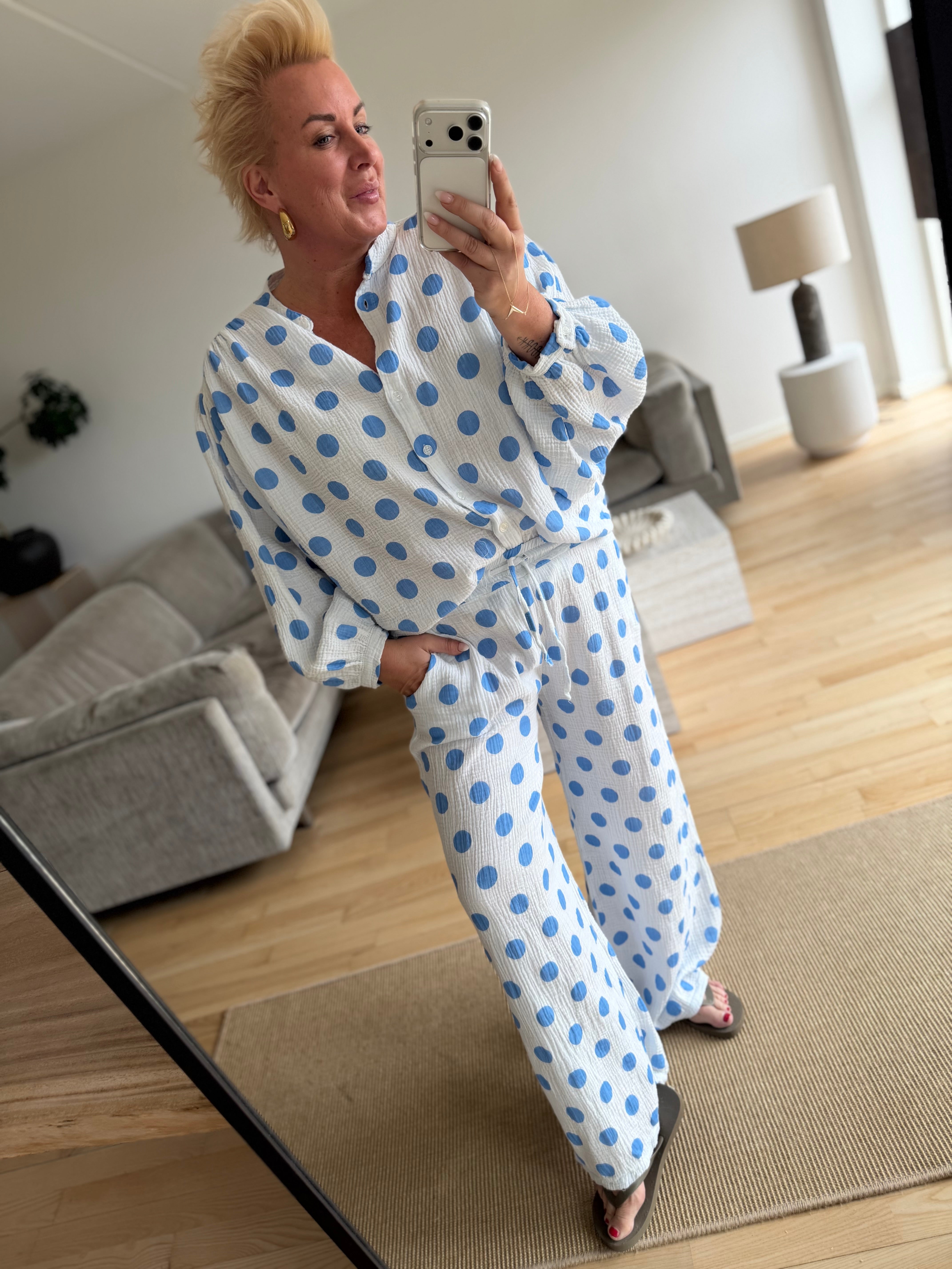 Boho Love B1358 Bomb pants dot blue