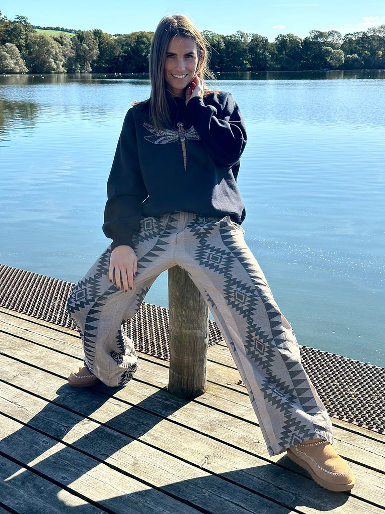 Gaspar 2507900 Honolulu jacquard bukser dark