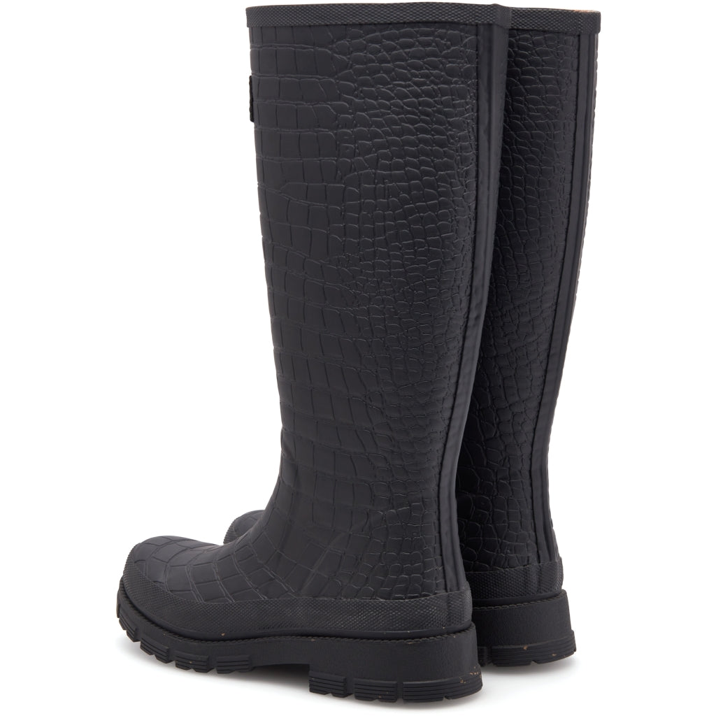 Woden WL763 Le Croco waterproof long boot black